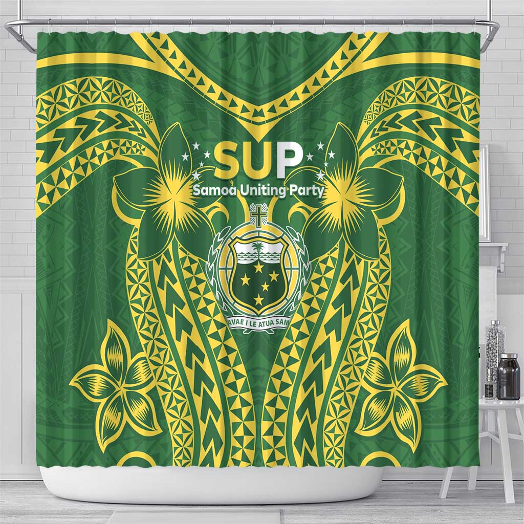 Samoa SUP Shower Curtain Samoan Coat Of Arms LT05 - Polynesian Pride