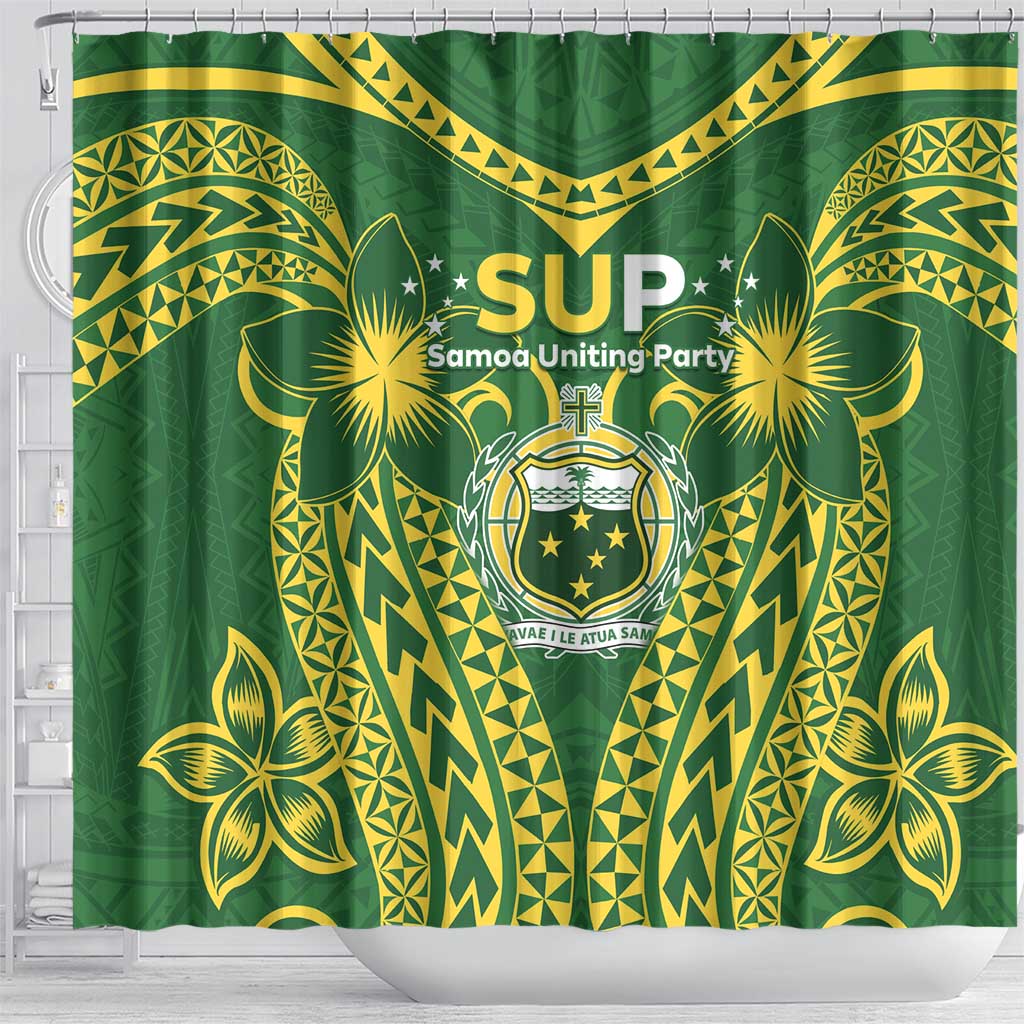 Samoa SUP Shower Curtain Samoan Coat Of Arms LT05 - Polynesian Pride