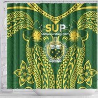 Samoa SUP Shower Curtain Samoan Coat Of Arms LT05 - Polynesian Pride