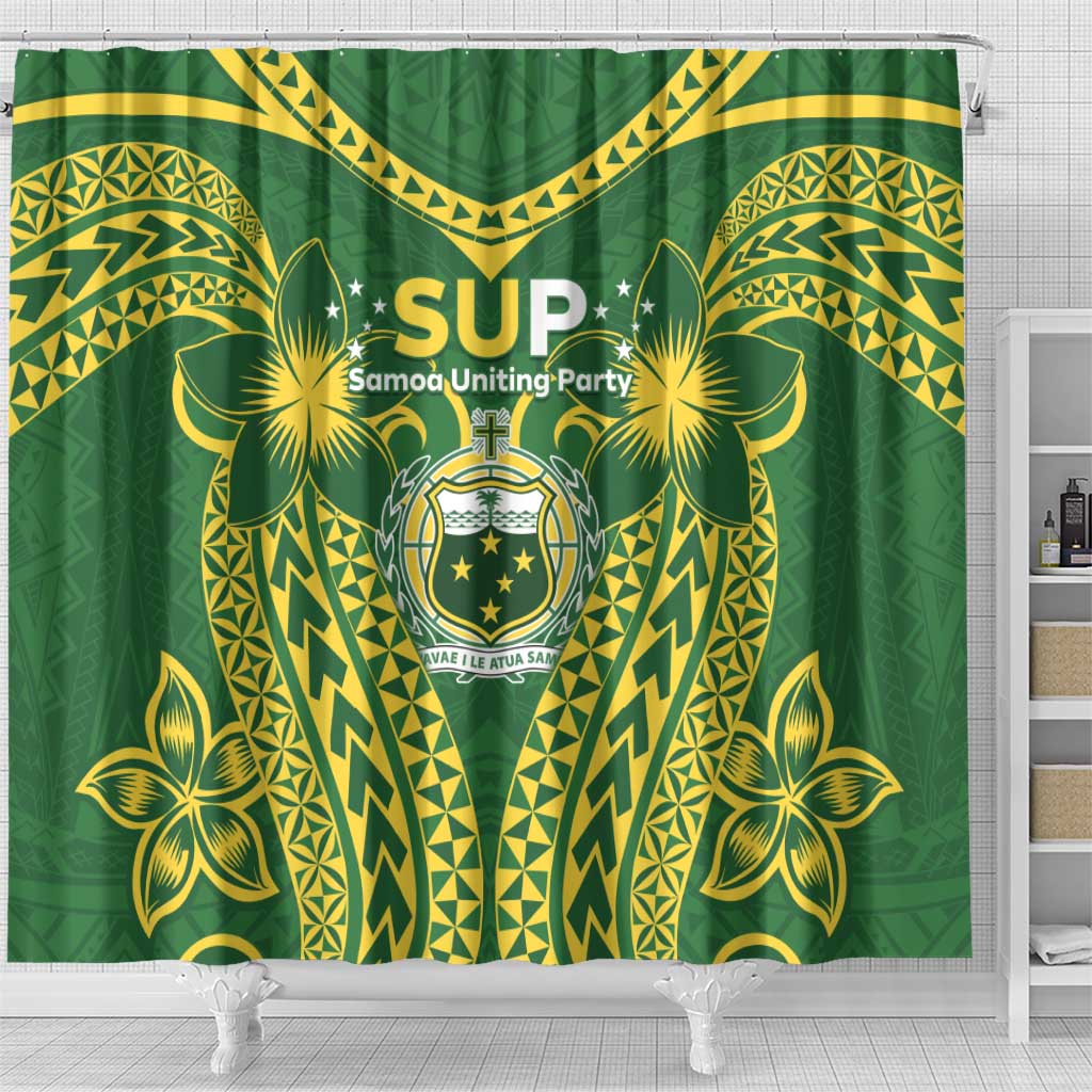 Samoa SUP Shower Curtain Samoan Coat Of Arms LT05 - Polynesian Pride