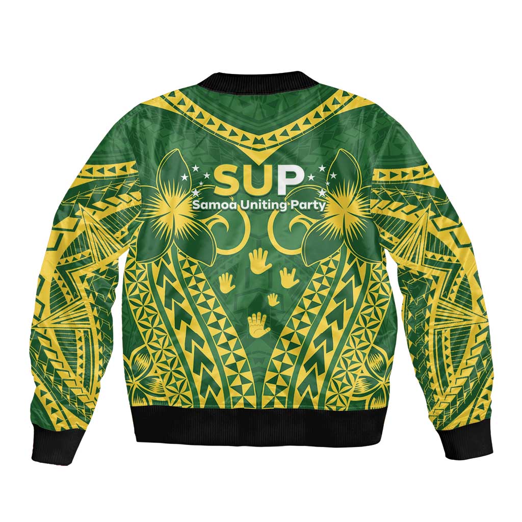Samoa SUP Sleeve Zip Bomber Jacket Samoan Coat Of Arms LT05 - Polynesian Pride