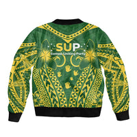 Samoa SUP Sleeve Zip Bomber Jacket Samoan Coat Of Arms LT05 - Polynesian Pride