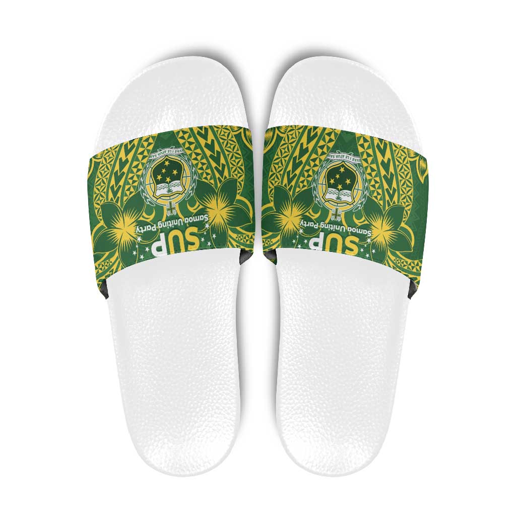 Samoa SUP Slide Sandals Samoan Coat Of Arms LT05 Green - Polynesian Pride