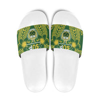 Samoa SUP Slide Sandals Samoan Coat Of Arms LT05 Green - Polynesian Pride