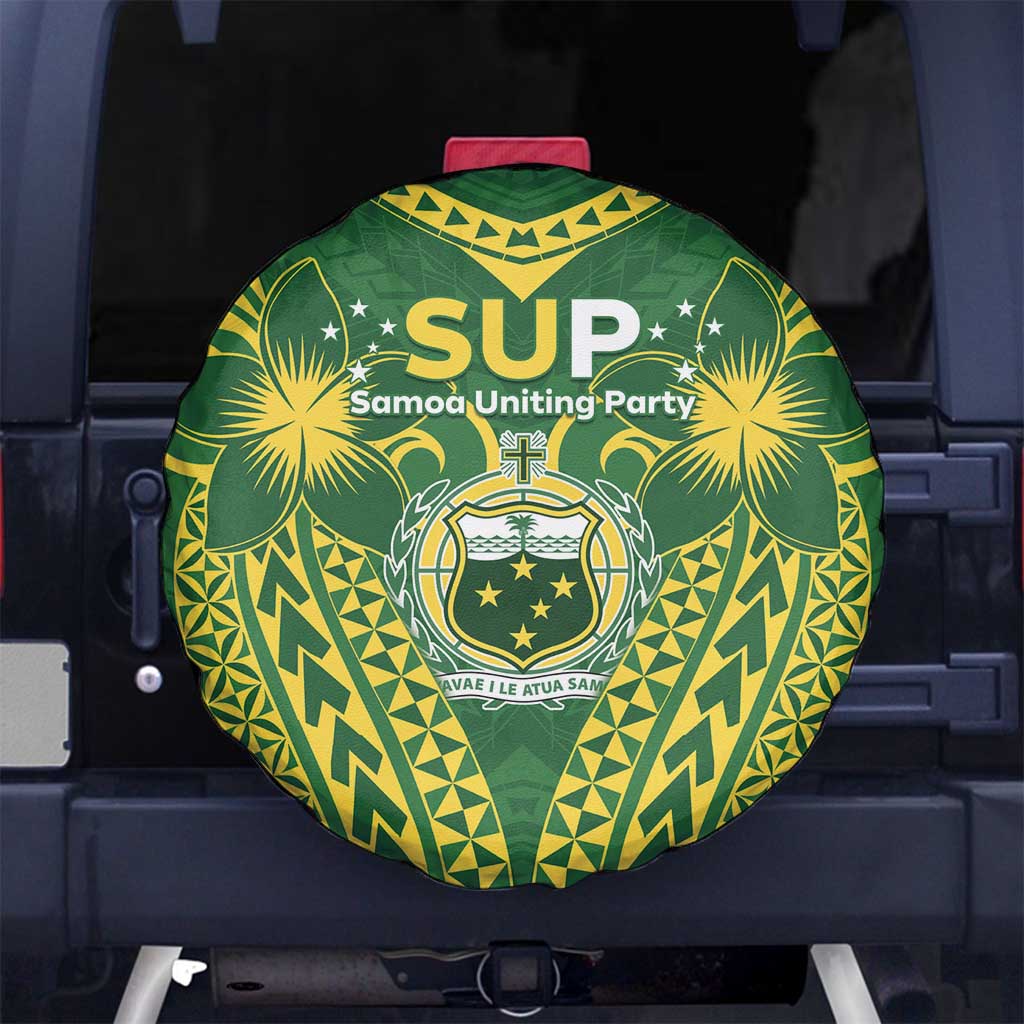 Samoa SUP Spare Tire Cover Samoan Coat Of Arms LT05 No hole Green - Polynesian Pride