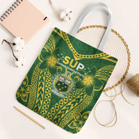 Samoa SUP Tote Bag Samoan Coat Of Arms LT05 White Strap One Size Green - Polynesian Pride