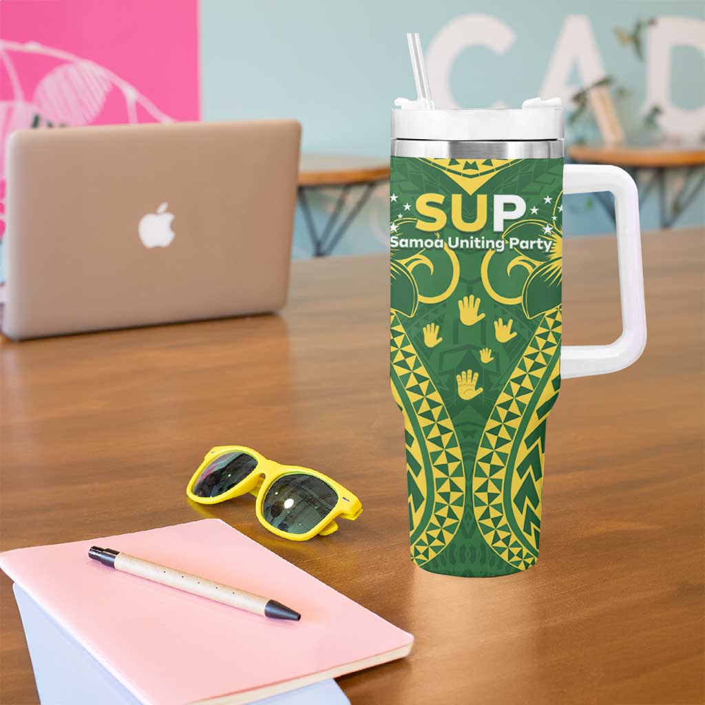 Samoa SUP Tumbler With Handle Samoan Coat Of Arms LT05 - Polynesian Pride