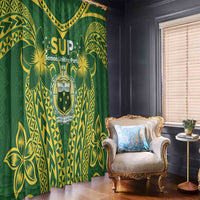 Samoa SUP Window Curtain Samoan Coat Of Arms LT05 - Polynesian Pride