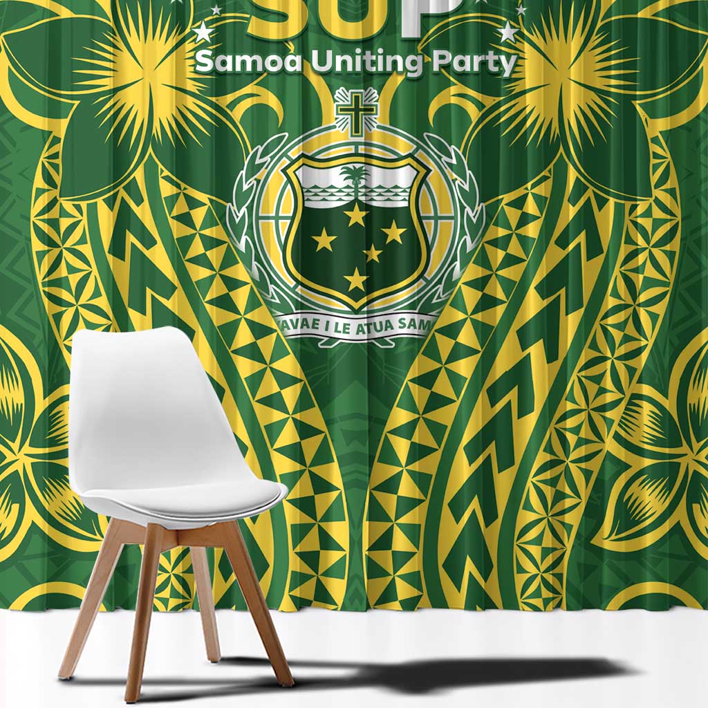 Samoa SUP Window Curtain Samoan Coat Of Arms LT05 - Polynesian Pride