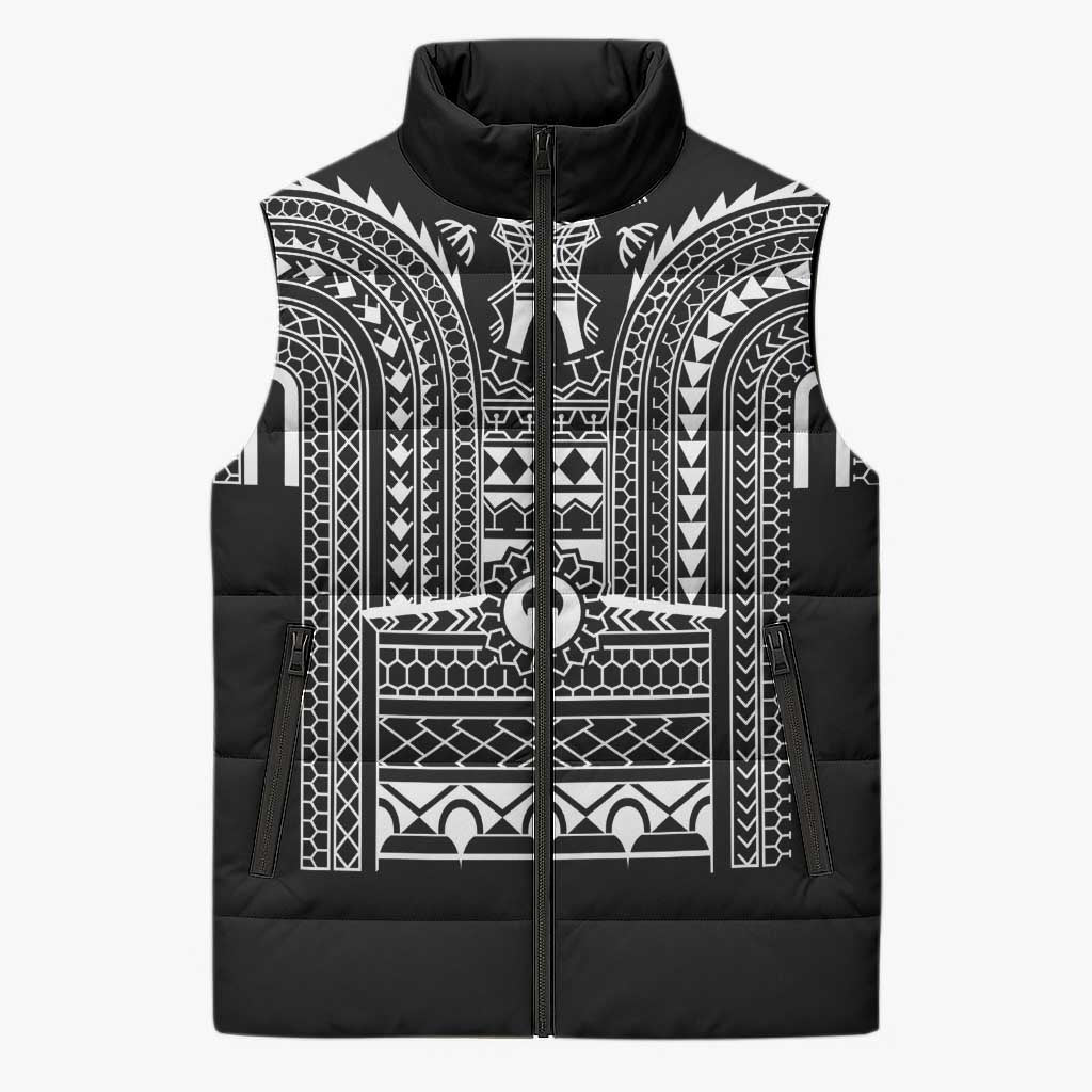 Philippines Igorot Tribal Art Tattoo Black Sleeveless Puffer Jacket - Polynesian Pride