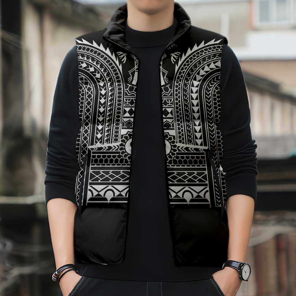 Philippines Igorot Tribal Art Tattoo Black Sleeveless Puffer Jacket - Polynesian Pride