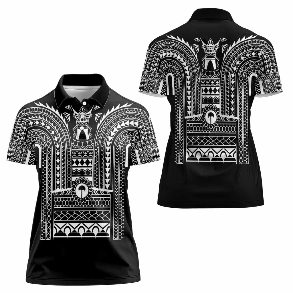 Philippines Igorot Tribal Art Tattoo Black Women Polo Shirt - Polynesian Pride