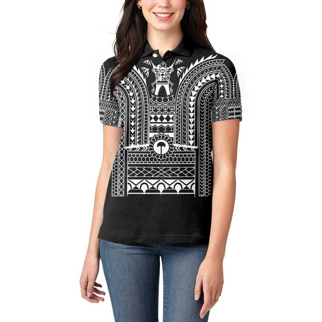 Philippines Igorot Tribal Art Tattoo Black Women Polo Shirt - Polynesian Pride