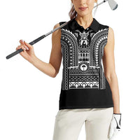 Philippines Igorot Tribal Art Tattoo Black Women Sleeveless Polo Shirt - Polynesian Pride