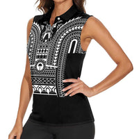 Philippines Igorot Tribal Art Tattoo Black Women Sleeveless Polo Shirt - Polynesian Pride
