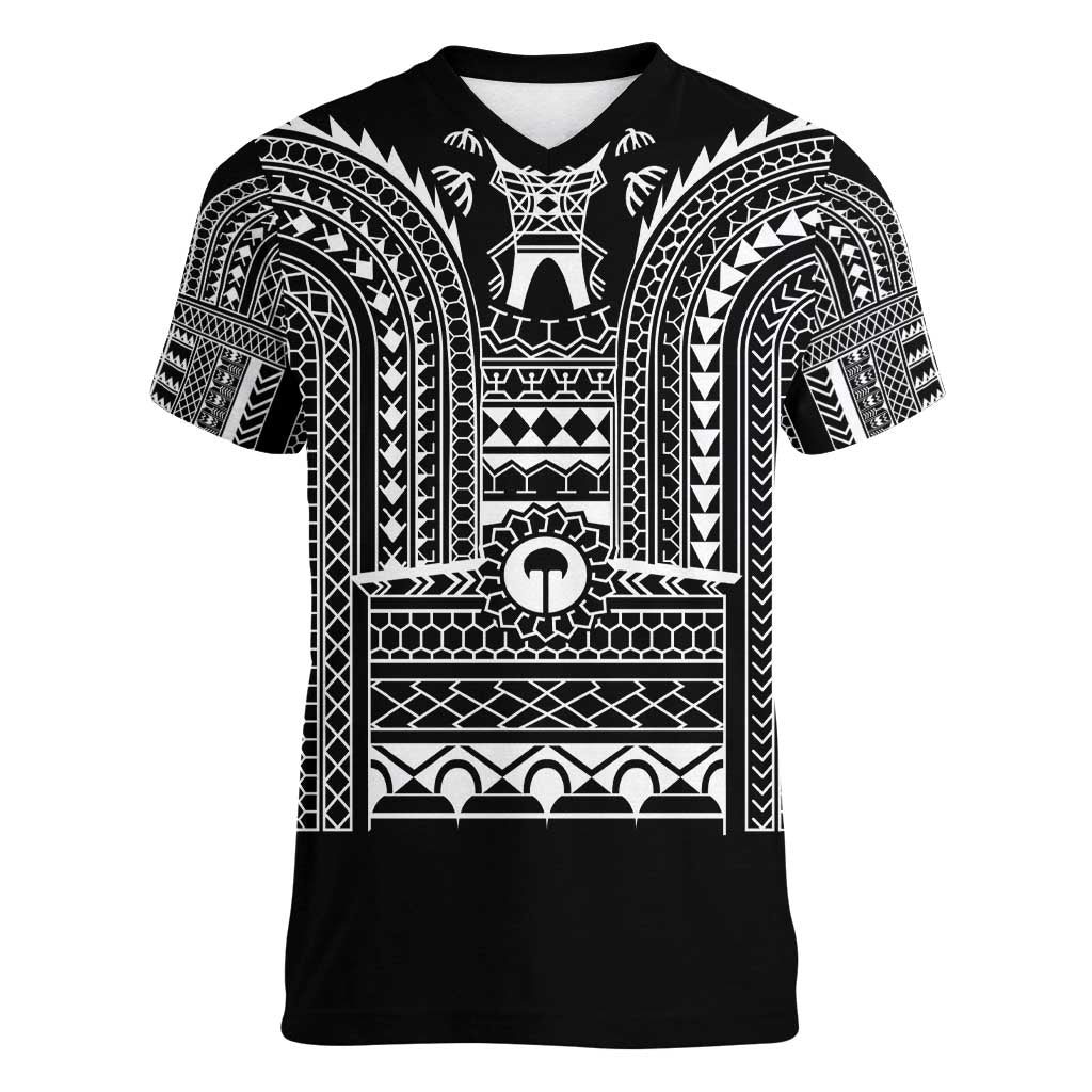 Philippines Igorot Tribal Art Tattoo Black Women V-Neck T-Shirt - Polynesian Pride