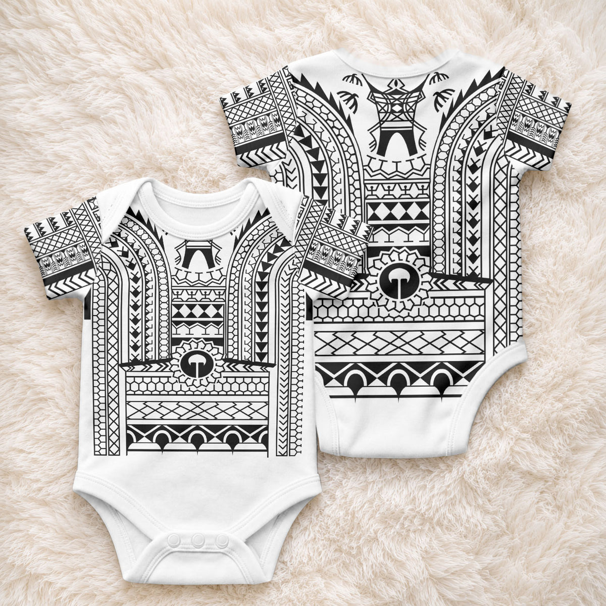 Philippines Igorot Tribal Art Tattoo White Baby Onesie