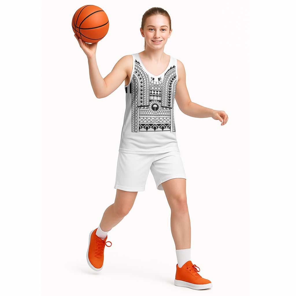 Philippines Igorot Tribal Art Tattoo White Basketball Jersey - Polynesian Pride