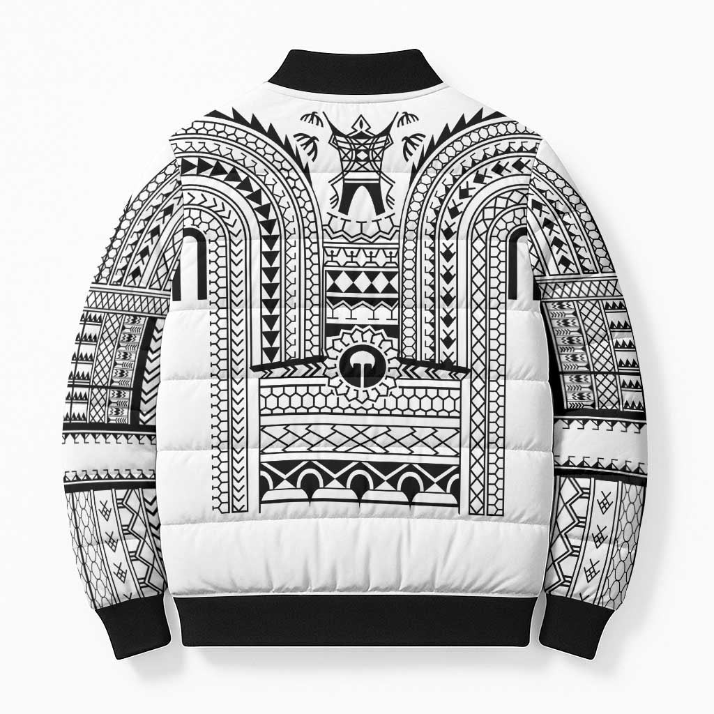 Philippines Igorot Tribal Art Tattoo White Bomber Puffer Jacket - Polynesian Pride