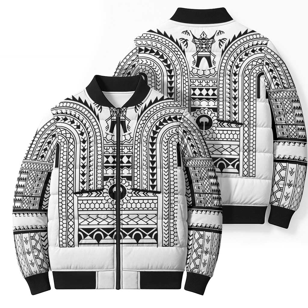 Philippines Igorot Tribal Art Tattoo White Bomber Puffer Jacket - Polynesian Pride