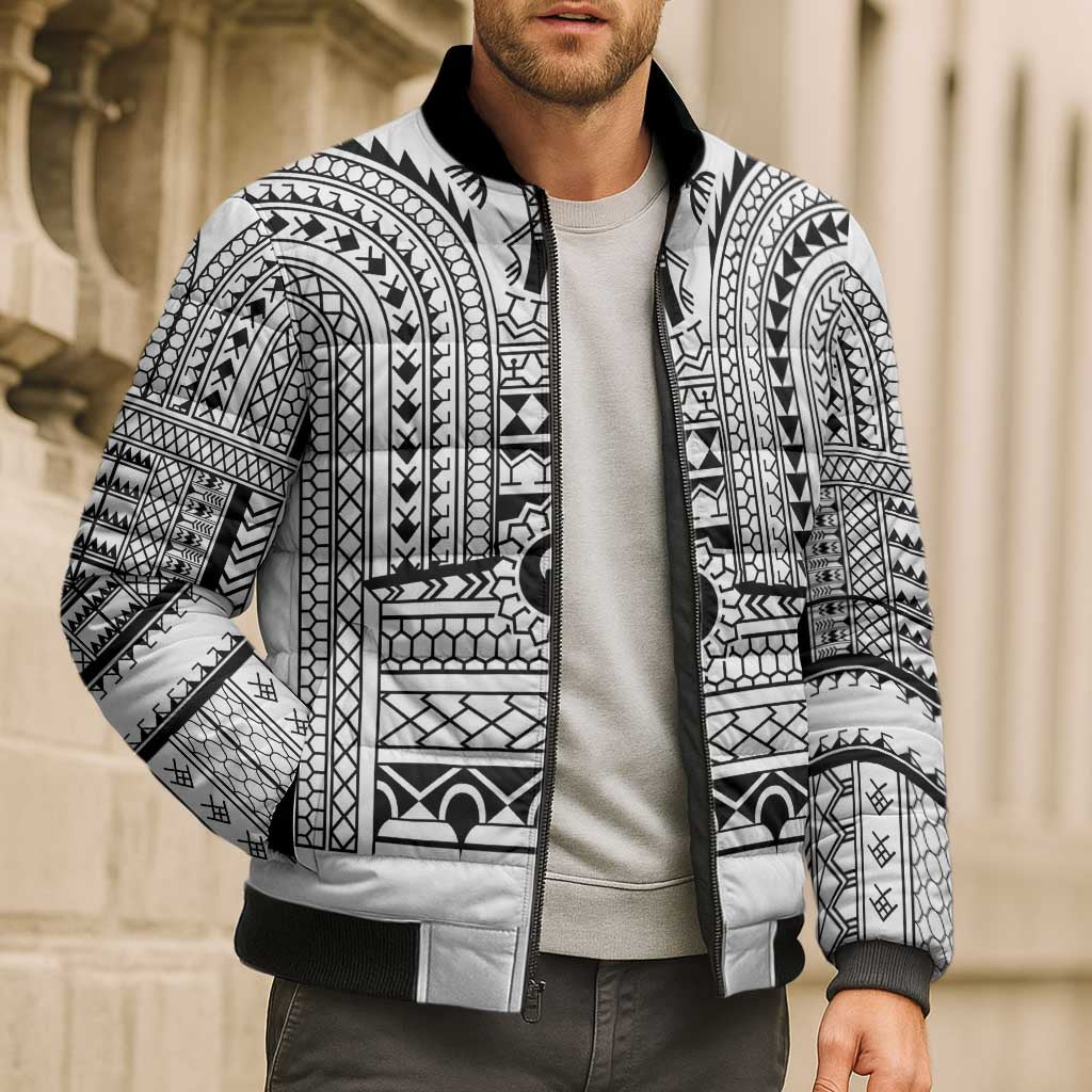 Philippines Igorot Tribal Art Tattoo White Bomber Puffer Jacket - Polynesian Pride