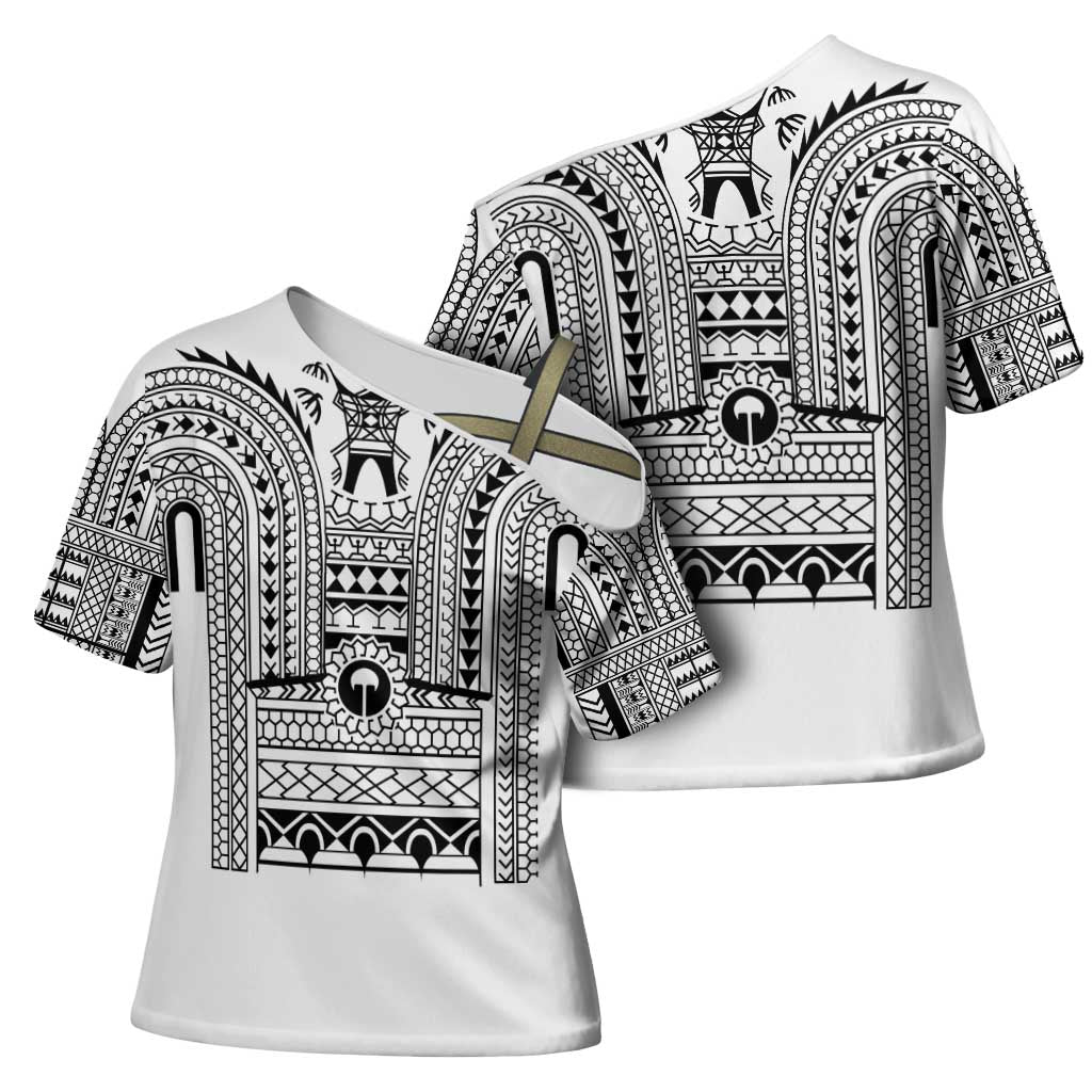 Philippines Igorot Tribal Art Tattoo White Cross Shoulder Shirt - Polynesian Pride