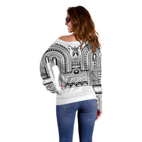 Philippines Igorot Tribal Art Tattoo White Off Shoulder Sweater - Polynesian Pride