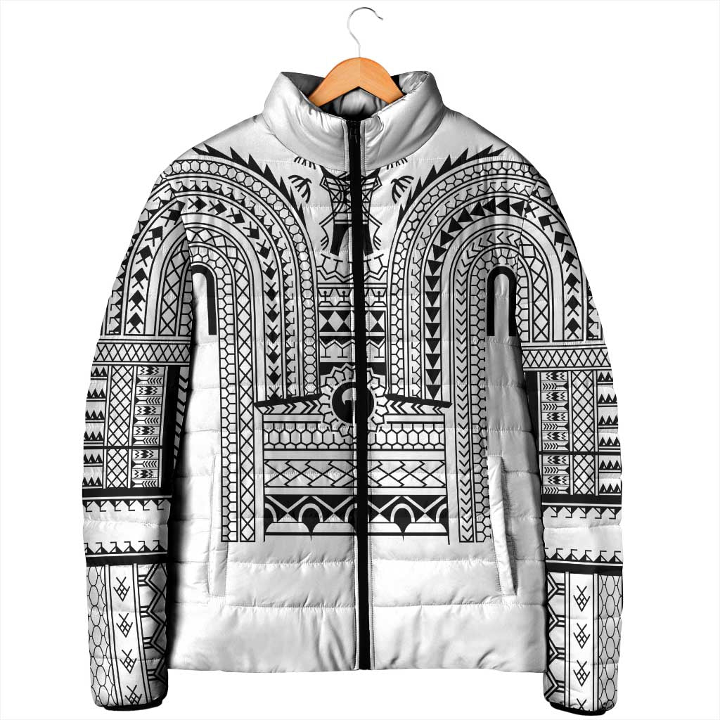 Philippines Igorot Tribal Art Tattoo White Padded Jacket - Polynesian Pride