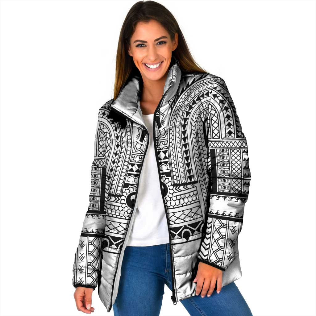Philippines Igorot Tribal Art Tattoo White Padded Jacket - Polynesian Pride