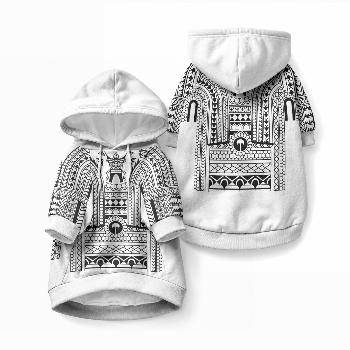 Philippines Igorot Tribal Art Tattoo White Pet Hoodie