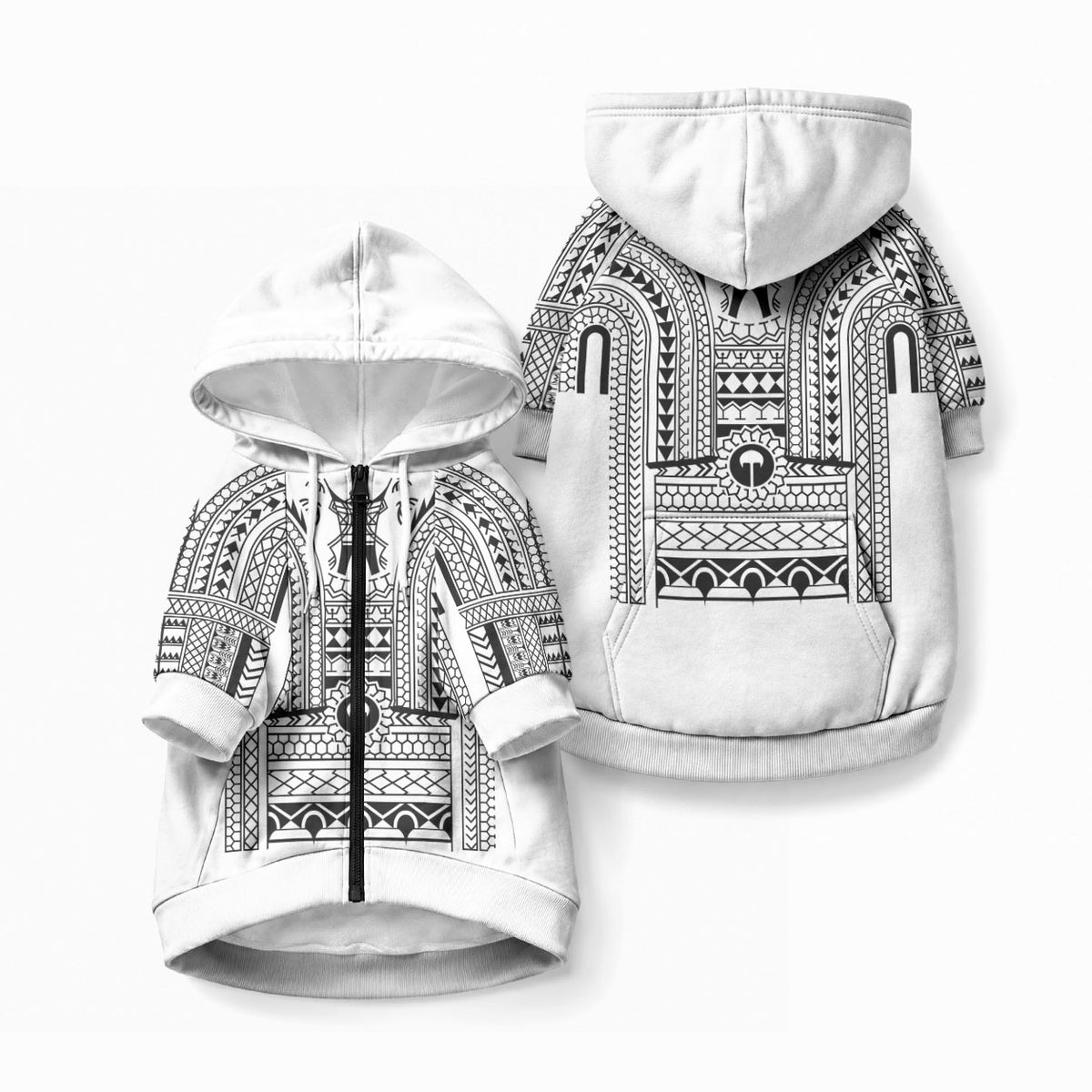 Philippines Igorot Tribal Art Tattoo White Pet Hoodie