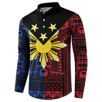 Philippines Sun Star Button Sweatshirt Igorot Tribal Inspiration - Polynesian Pride