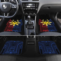 Philippines Sun Star Car Mats Igorot Tribal Inspiration LT05 Set 4pcs Black - Polynesian Pride