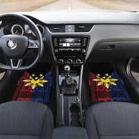 Philippines Sun Star Car Mats Igorot Tribal Inspiration LT05 Set 2pcs - Front Black - Polynesian Pride