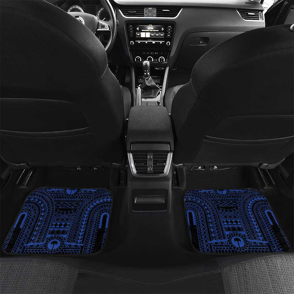 Philippines Sun Star Car Mats Igorot Tribal Inspiration LT05 Set 2pcs - Back Black - Polynesian Pride