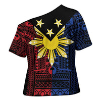 Philippines Sun Star Cross Shoulder Shirt Igorot Tribal Inspiration - Polynesian Pride
