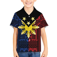 Philippines Sun Star Family Matching Puletasi and Hawaiian Shirt Igorot Tribal Inspiration LT05 Son's Shirt Black - Polynesian Pride