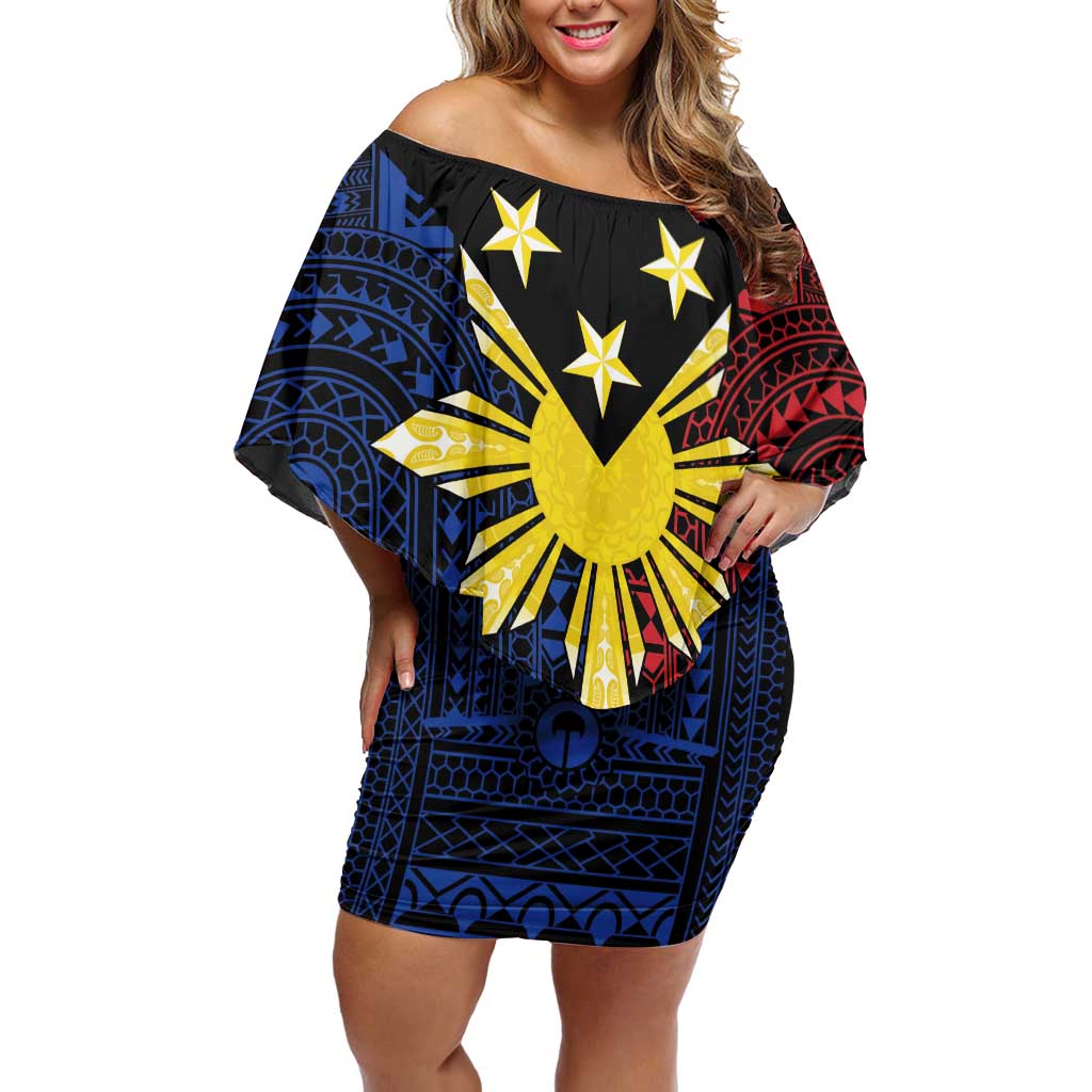 Philippines Sun Star Off Shoulder Short Dress Igorot Tribal Inspiration - Polynesian Pride