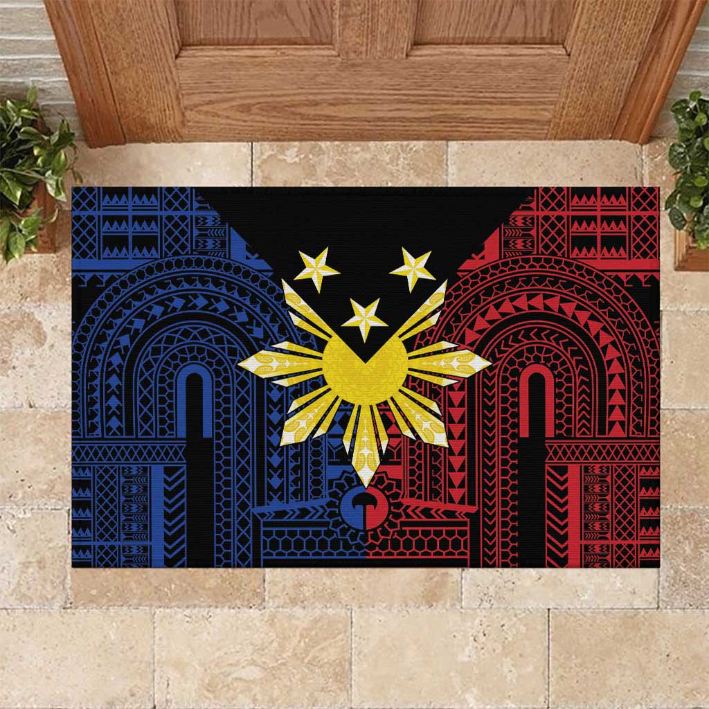 Philippines Sun Star Rubber Doormat Igorot Tribal Inspiration - Polynesian Pride