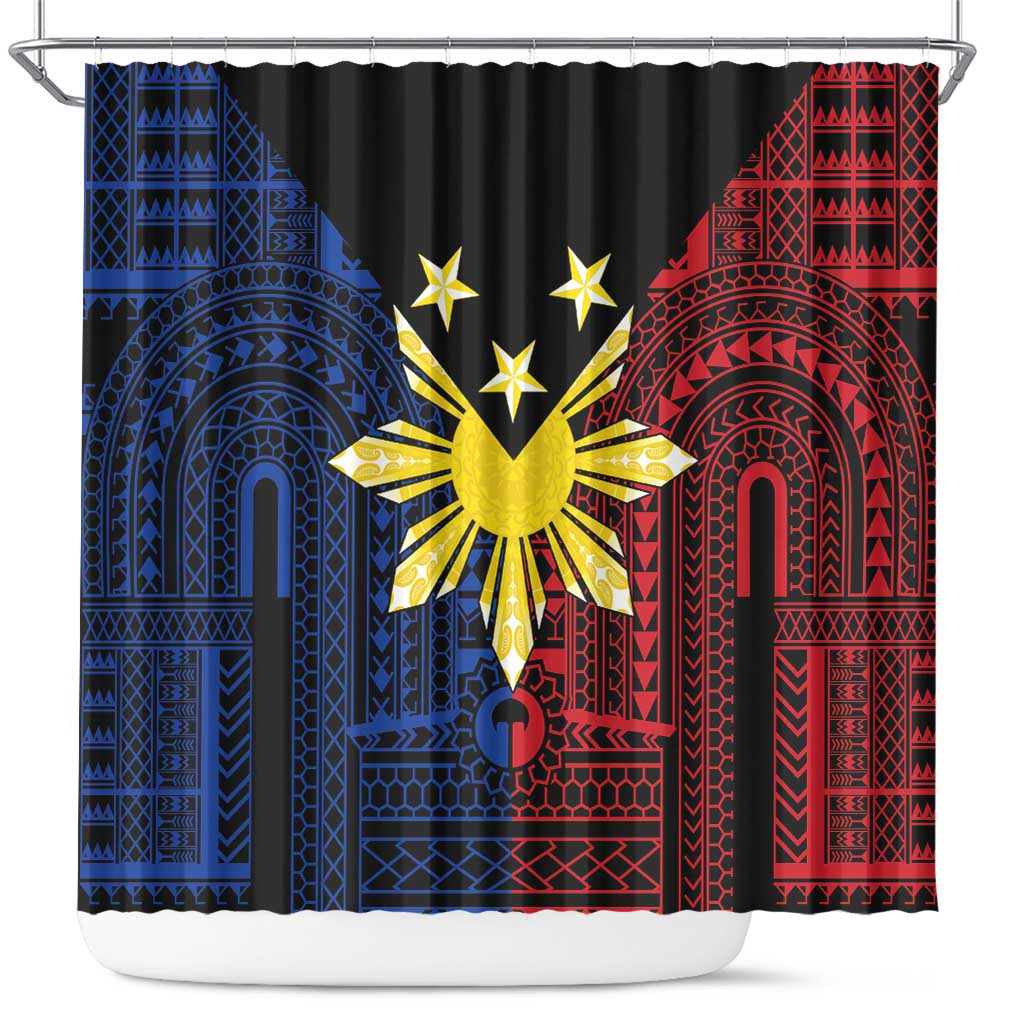 Philippines Sun Star Shower Curtain Igorot Tribal Inspiration - Polynesian Pride