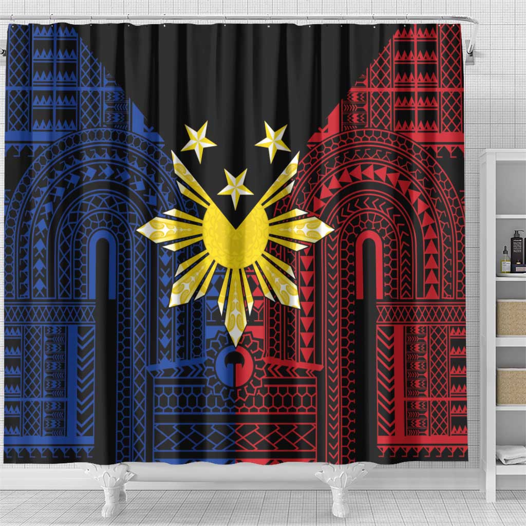 Philippines Sun Star Shower Curtain Igorot Tribal Inspiration - Polynesian Pride