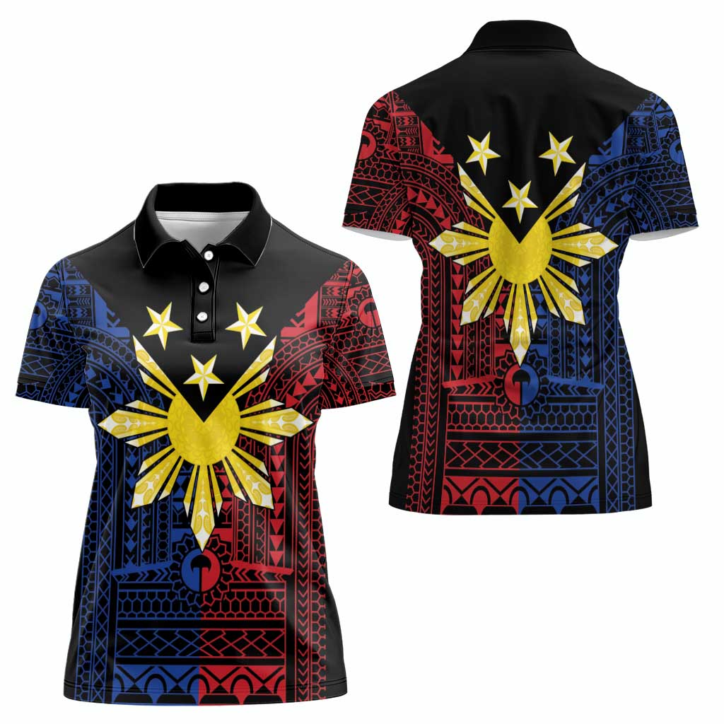 Philippines Sun Star Women Polo Shirt Igorot Tribal Inspiration - Polynesian Pride