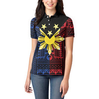 Philippines Sun Star Women Polo Shirt Igorot Tribal Inspiration - Polynesian Pride
