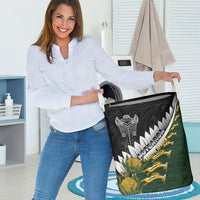 Rugby New Zealand And South Africa Laundry Basket Silver Fern With Springboks LT05 - Polynesian Pride