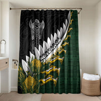 Rugby New Zealand And South Africa Bathroom Set Silver Fern With Springboks LT05 Shower Curtain Only Black - Polynesian Pride