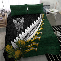 Rugby New Zealand And South Africa Bedding Set Silver Fern With Springboks LT05 - Polynesian Pride