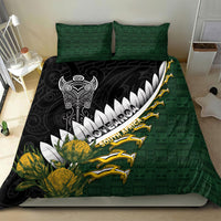 Rugby New Zealand And South Africa Bedding Set Silver Fern With Springboks LT05 - Polynesian Pride
