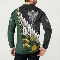 Custom Rugby New Zealand And South Africa Button Sweatshirt Silver Fern With Springboks LT05 - Polynesian Pride