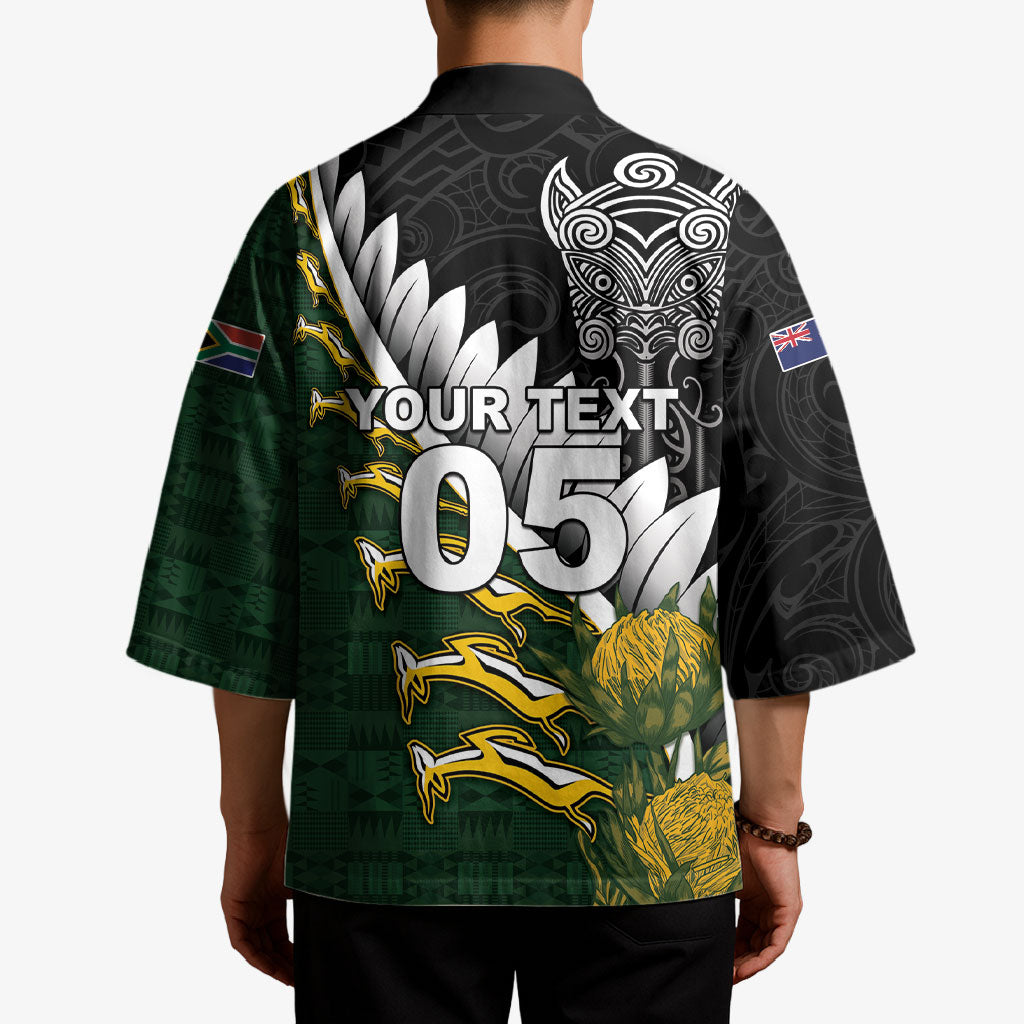 Custom Rugby New Zealand And South Africa Kimono Silver Fern With Springboks
