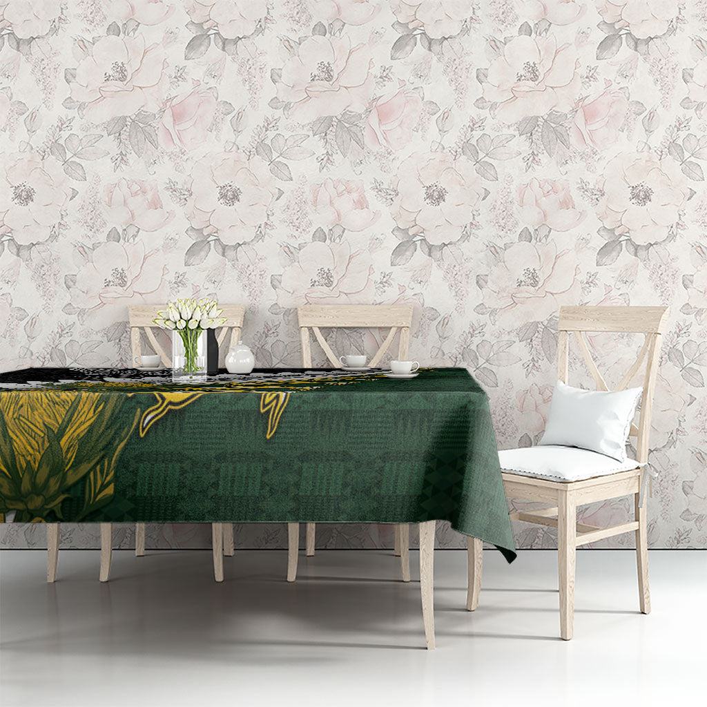 Rugby New Zealand And South Africa Tablecloth Silver Fern With Springboks LT05 - Polynesian Pride